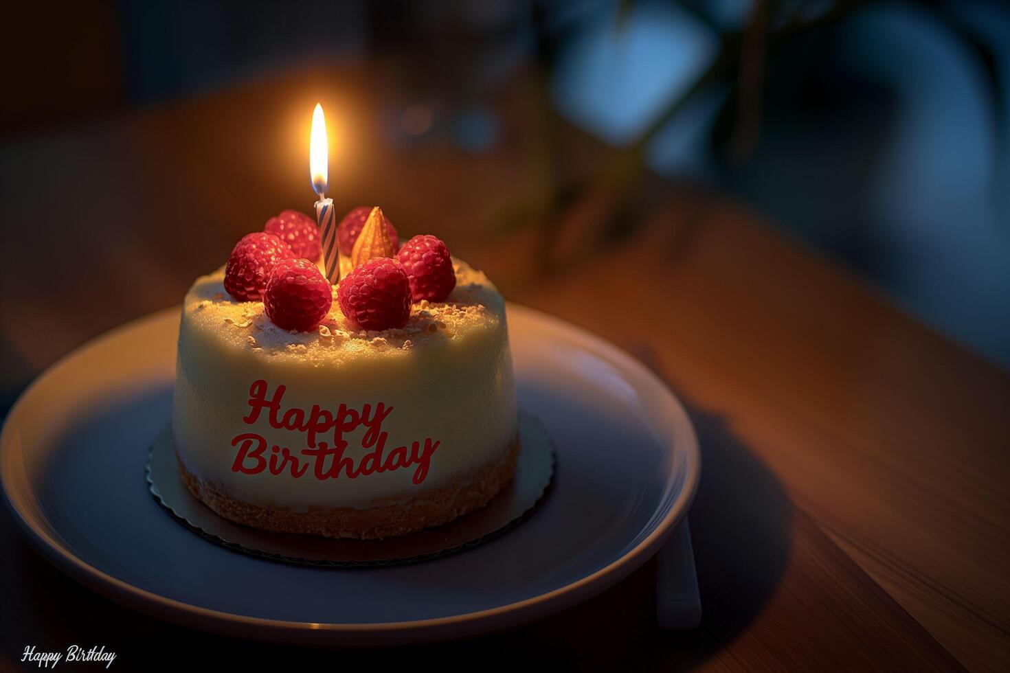 Cake with candles on it that says Happy Birthday photo