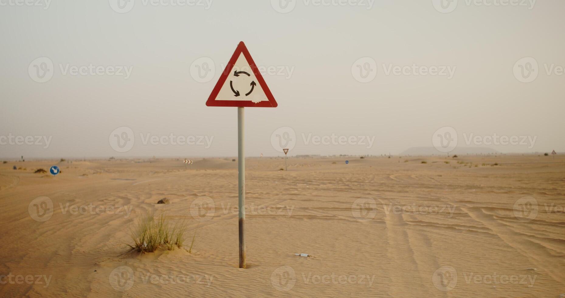 Road signs in the desert photo