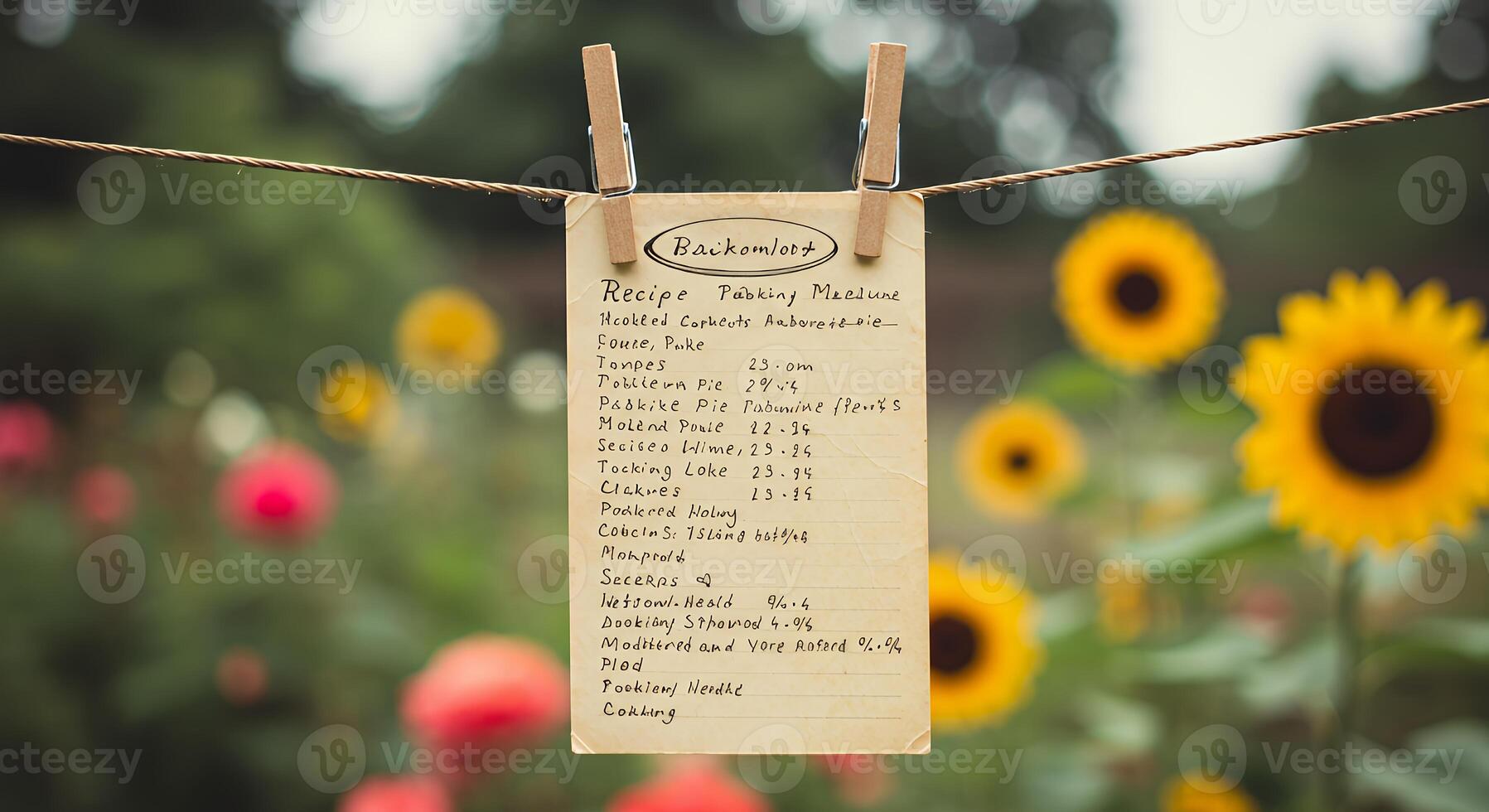 A menu for a wedding in the garden photo