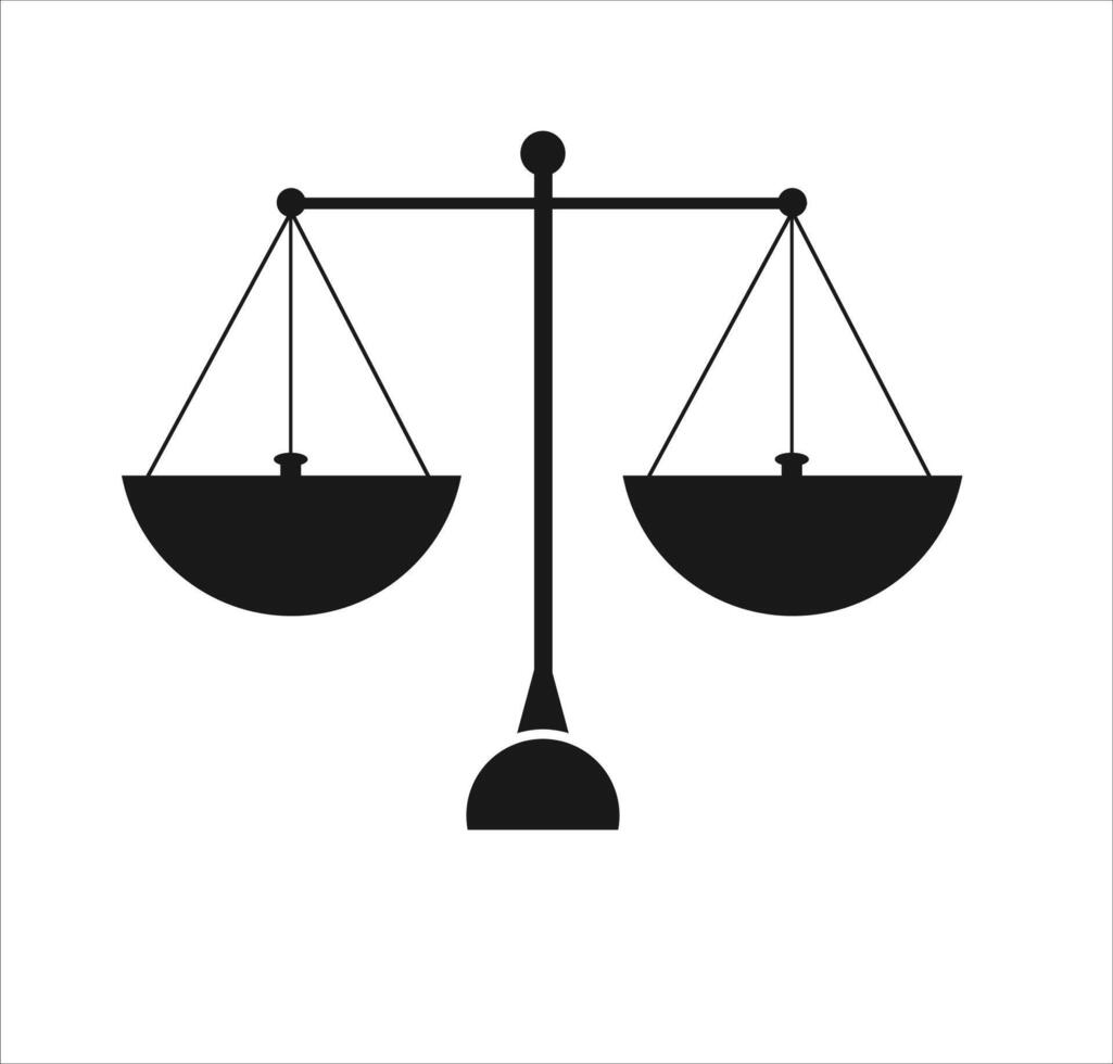 scales of justice displayed with balanced scales vector