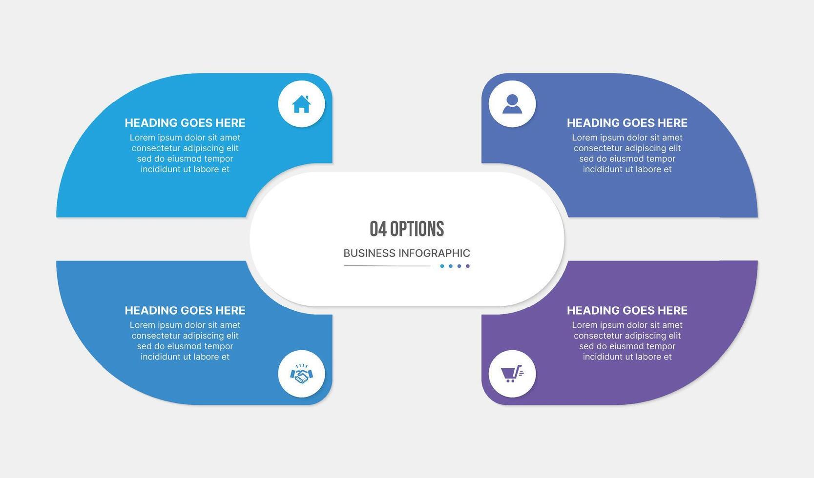 Four Option Steps Circle Infographic Template Design vector