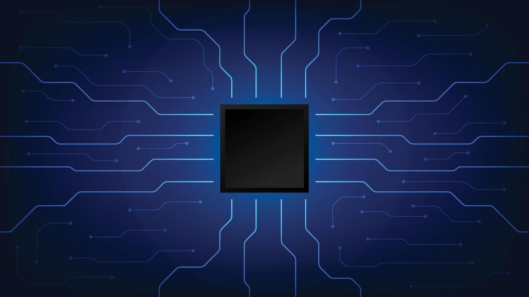 circuit board background with computer chip vector