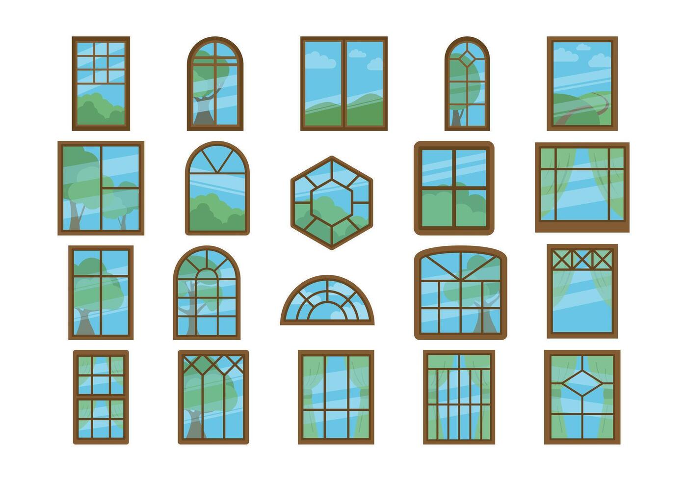Outside Window View Element vector