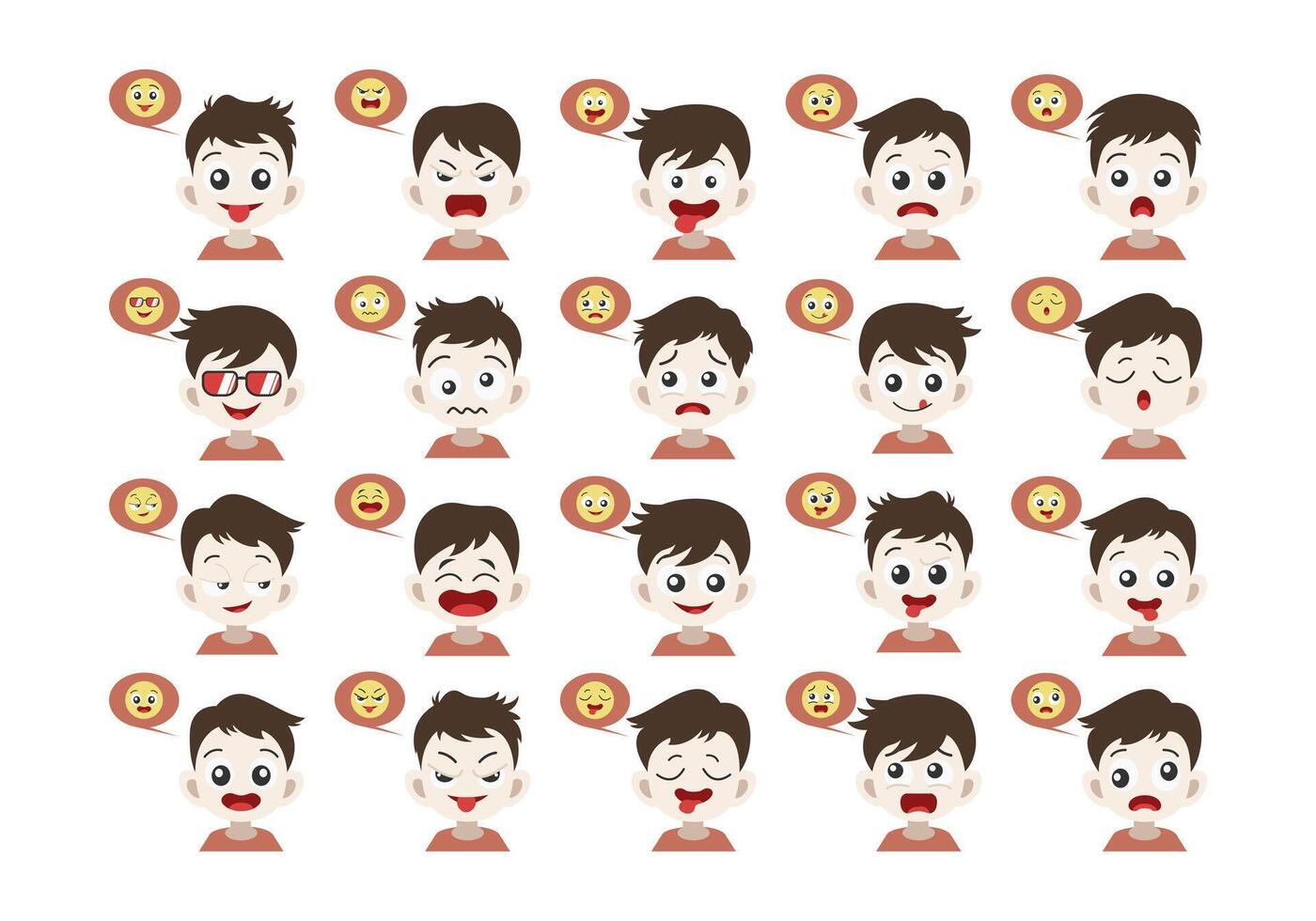 People Face With Emoticon Element vector