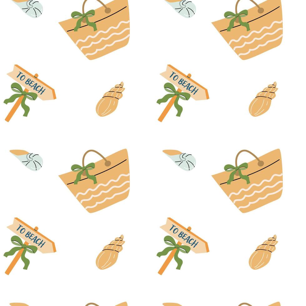Playful summer vacation stickers for beach holiday design elements vector