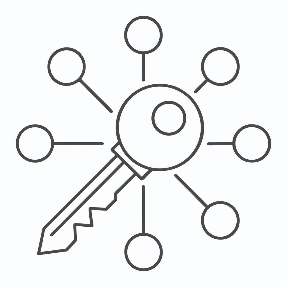 Master key accessing multiple network connections vector