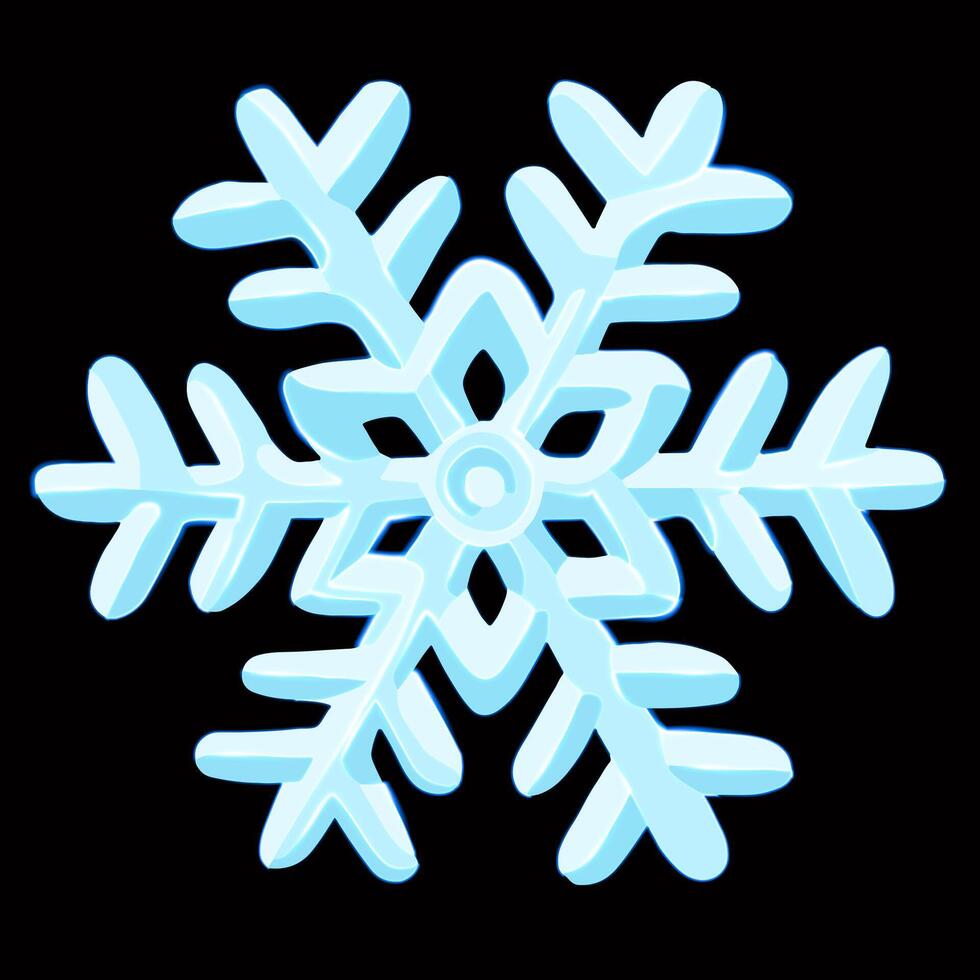 Illustration of snowflake with neon effect. vector
