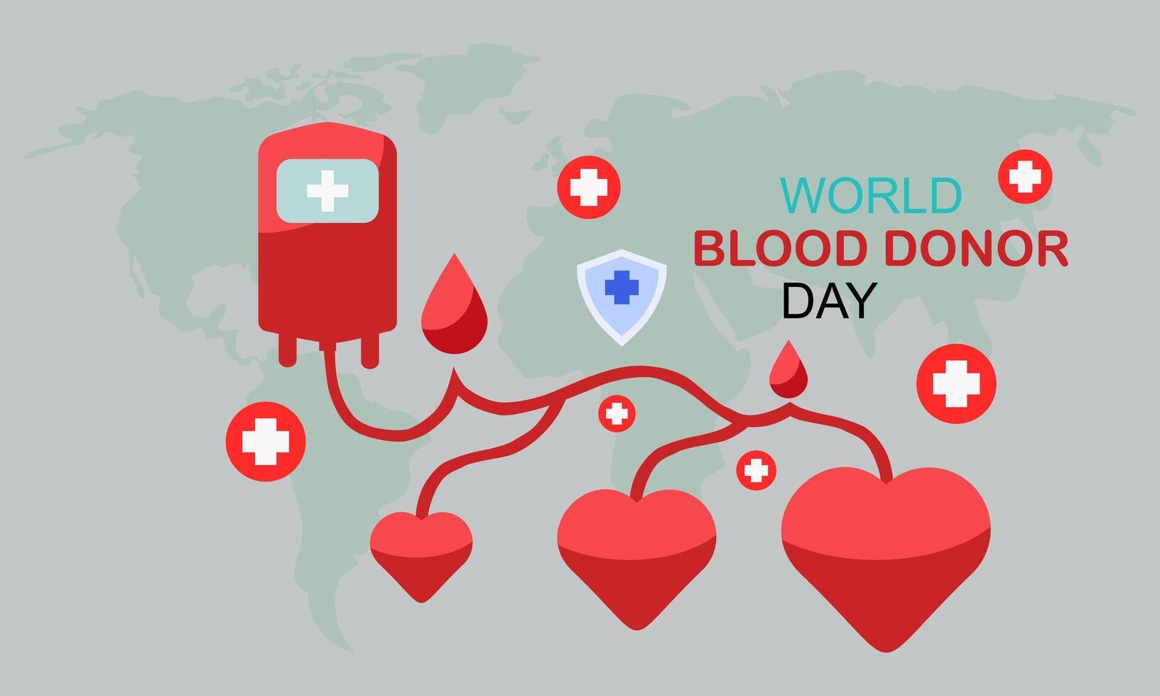 World Blood Donor Day Gray Backgrond vector