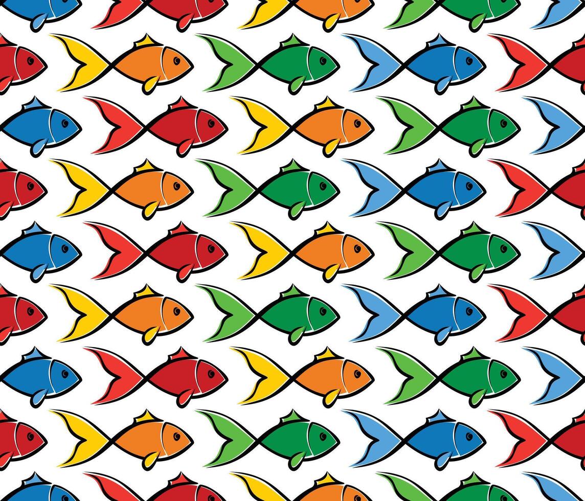 Seamless background with sea fishes. vector