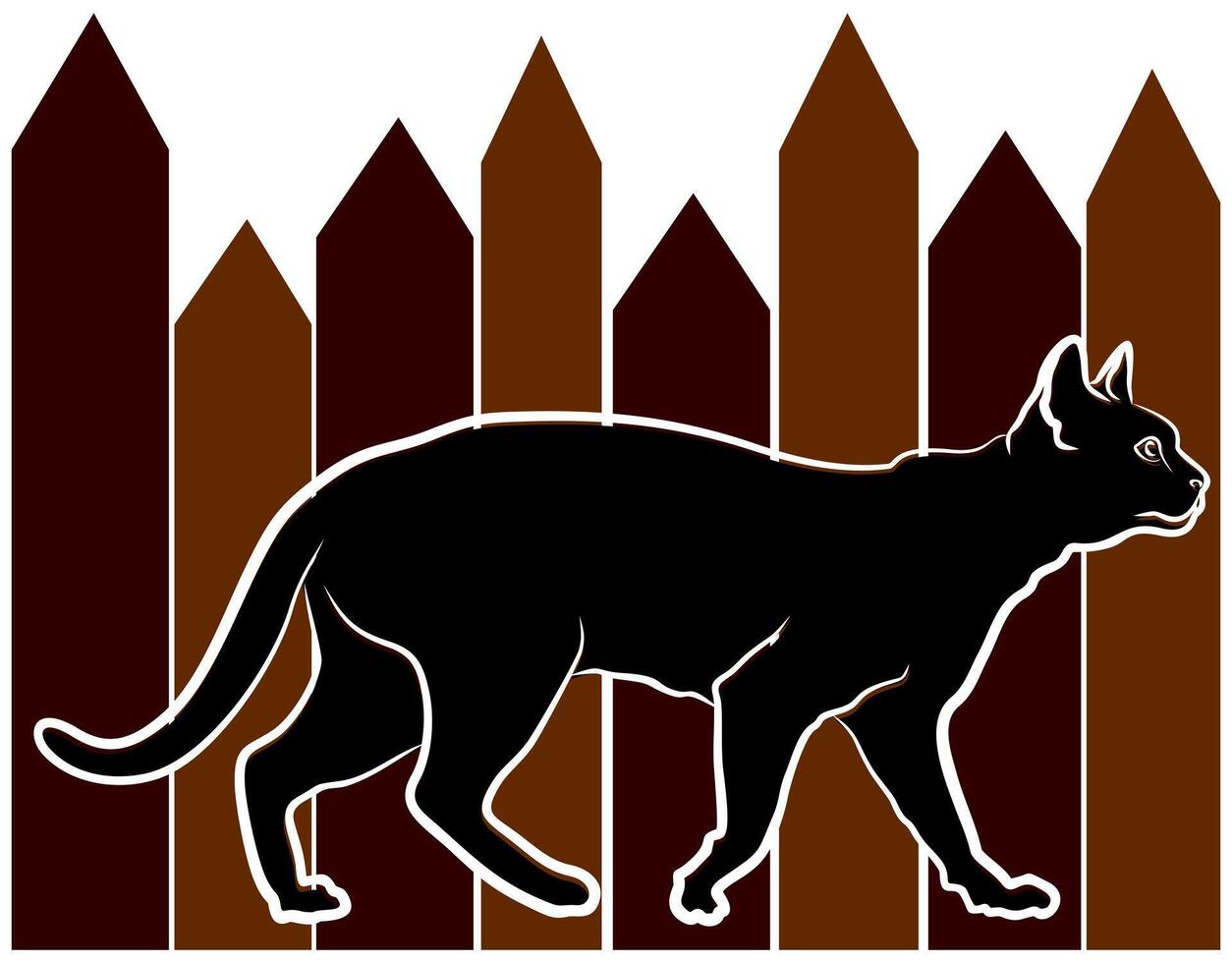 Symbol of black cat. vector