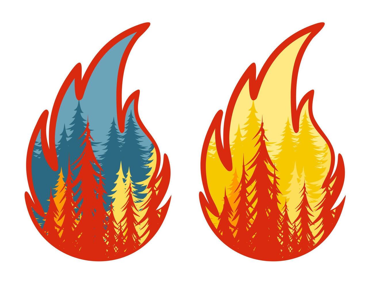 Forest fire symbol. vector