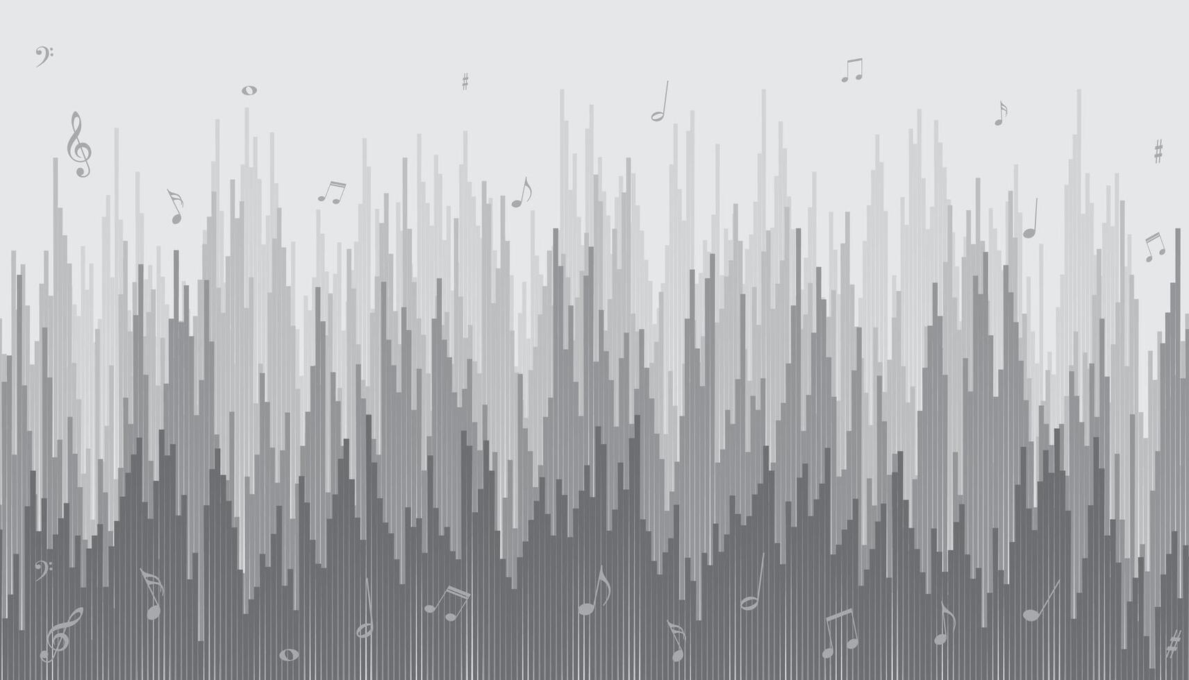 Musical background with notes. vector