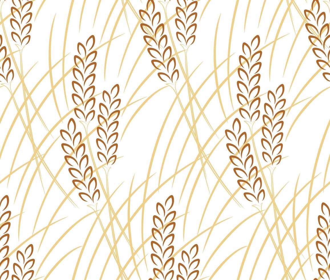Seamless background with golden wheat. vector