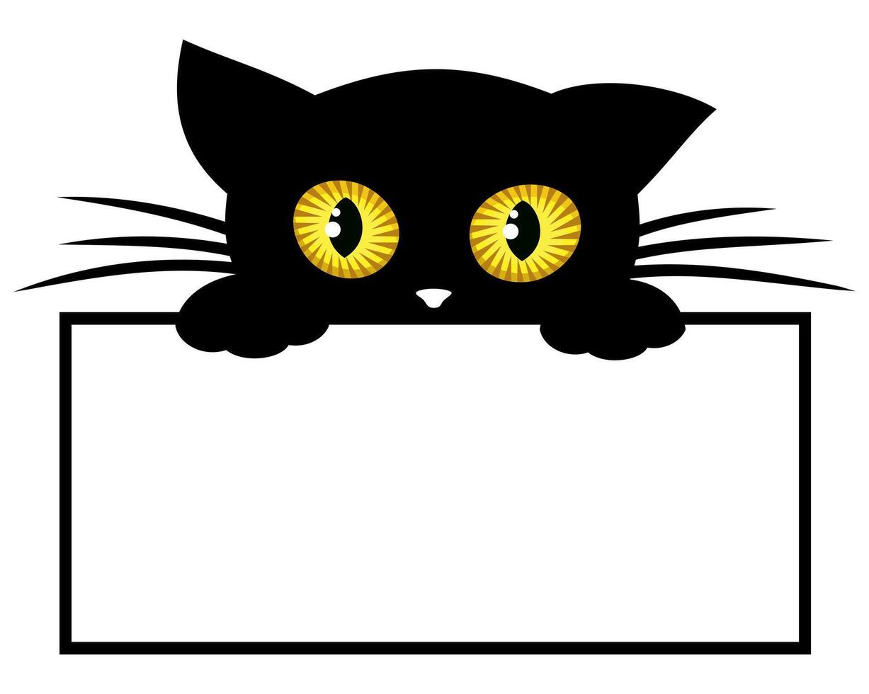 A Frame with black kitten. vector