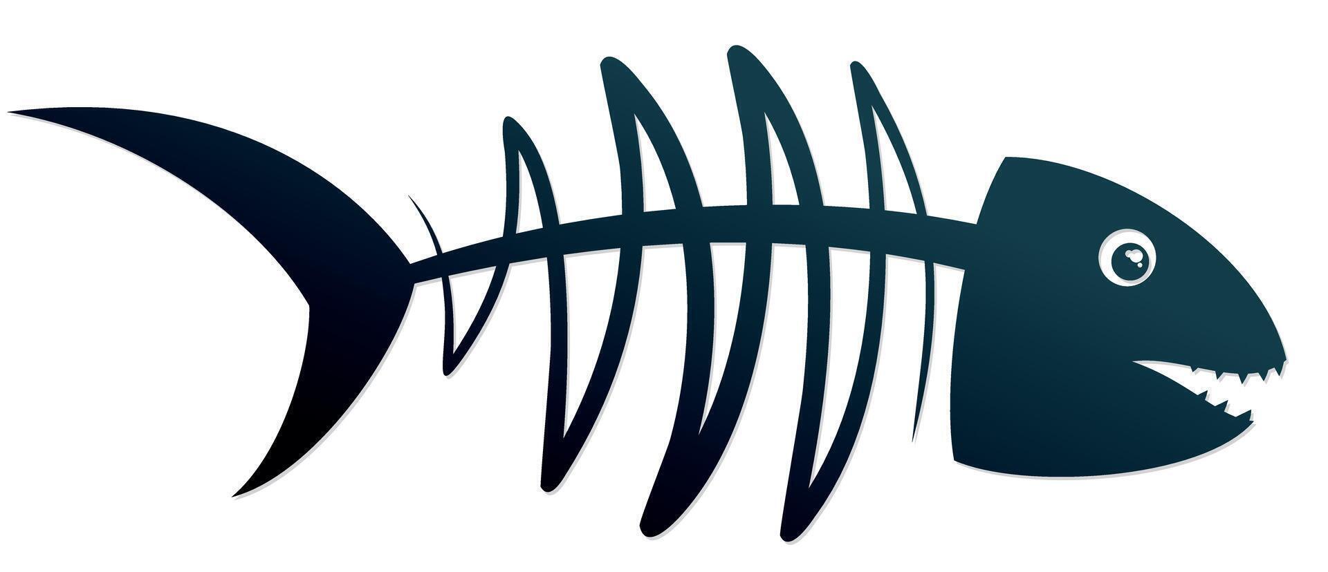 Symbol of Skeleton fish. vector