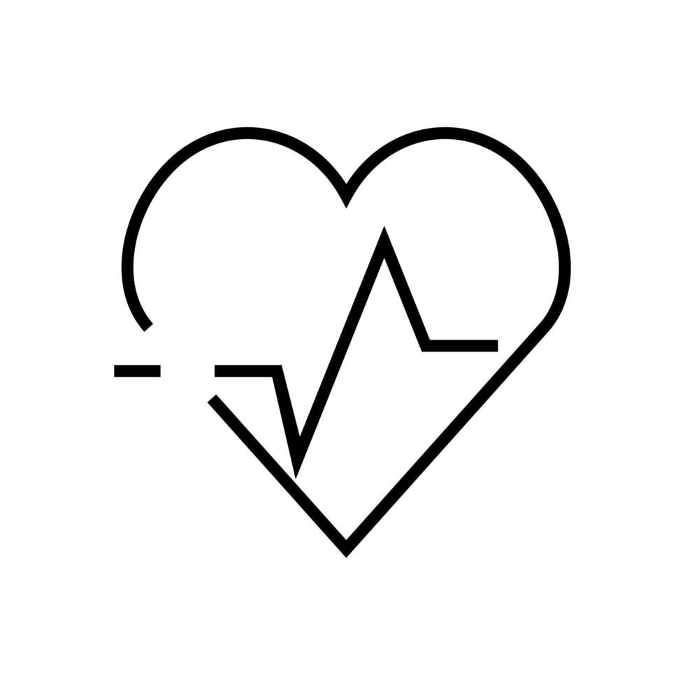 Heartbeat pulse line within a heart shape, symbolizing cardiology, vital signs, and overall heart health. Perfect for medical and wellness designs vector