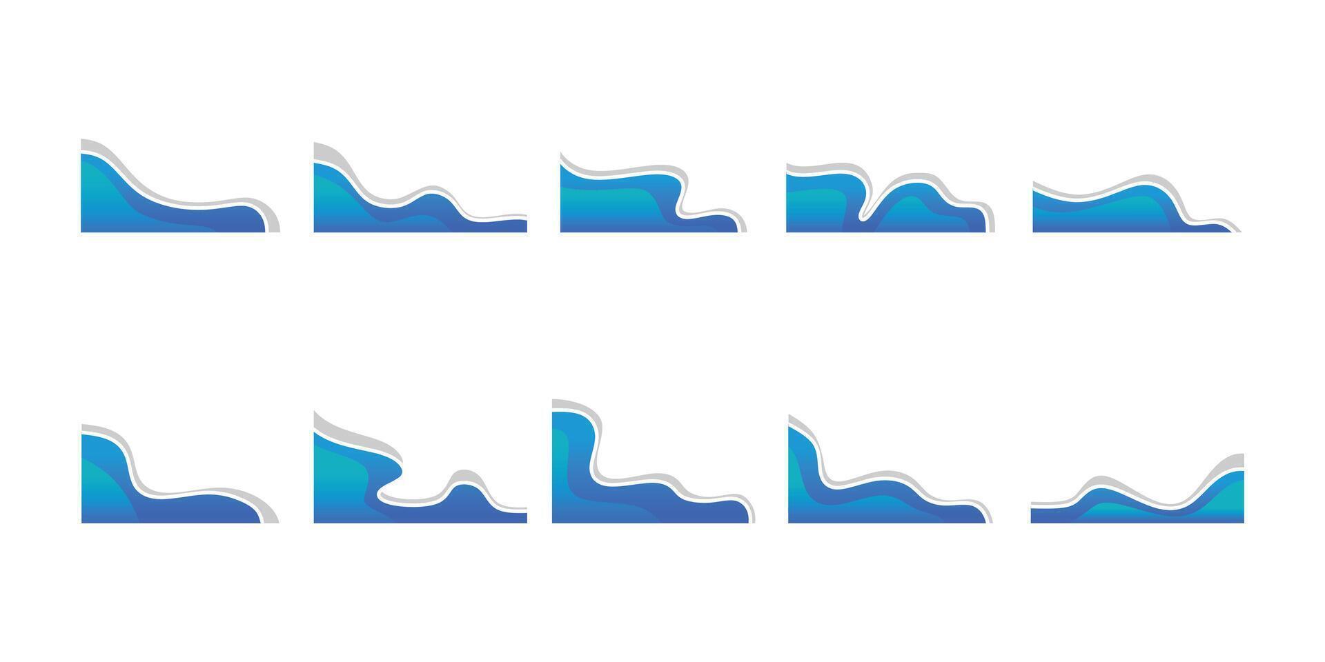 Gradient Wave Corner Border vector