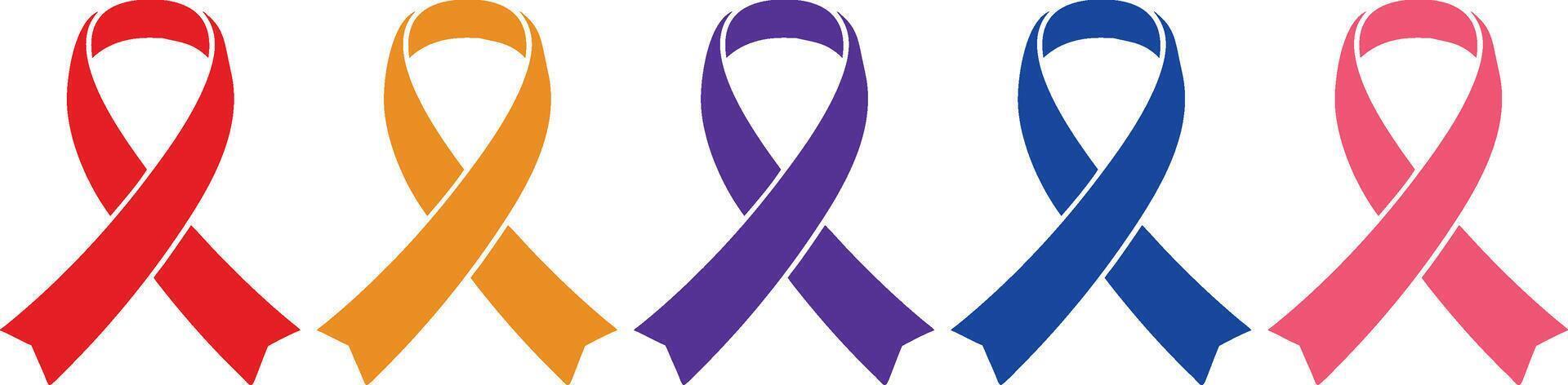 Cancer Awareness Ribbons for Multiple Causes vector