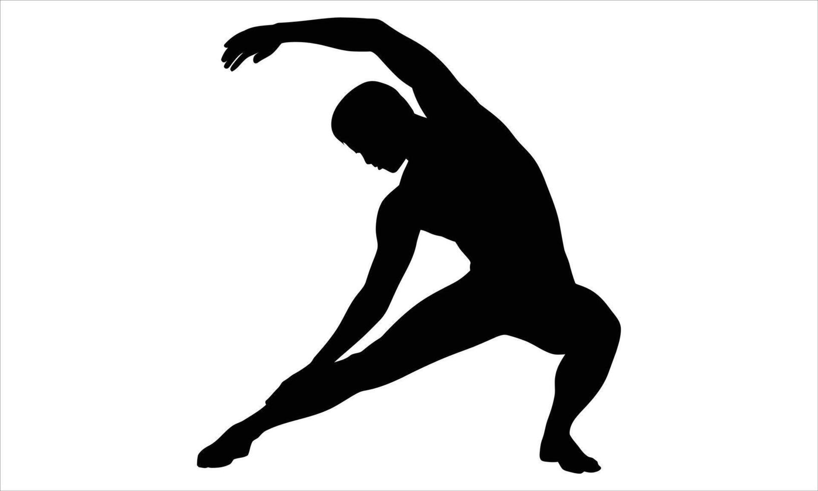 Man stretching silhouette fitness exercise workout vector