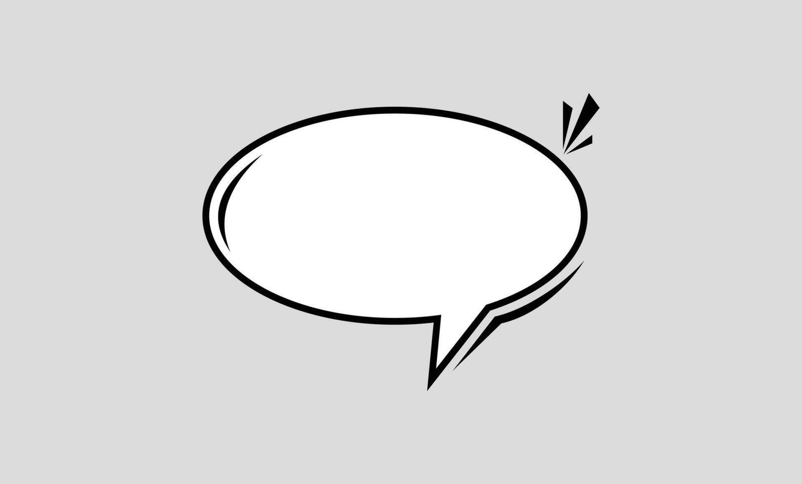 A black and white speech bubble on a gray background vector