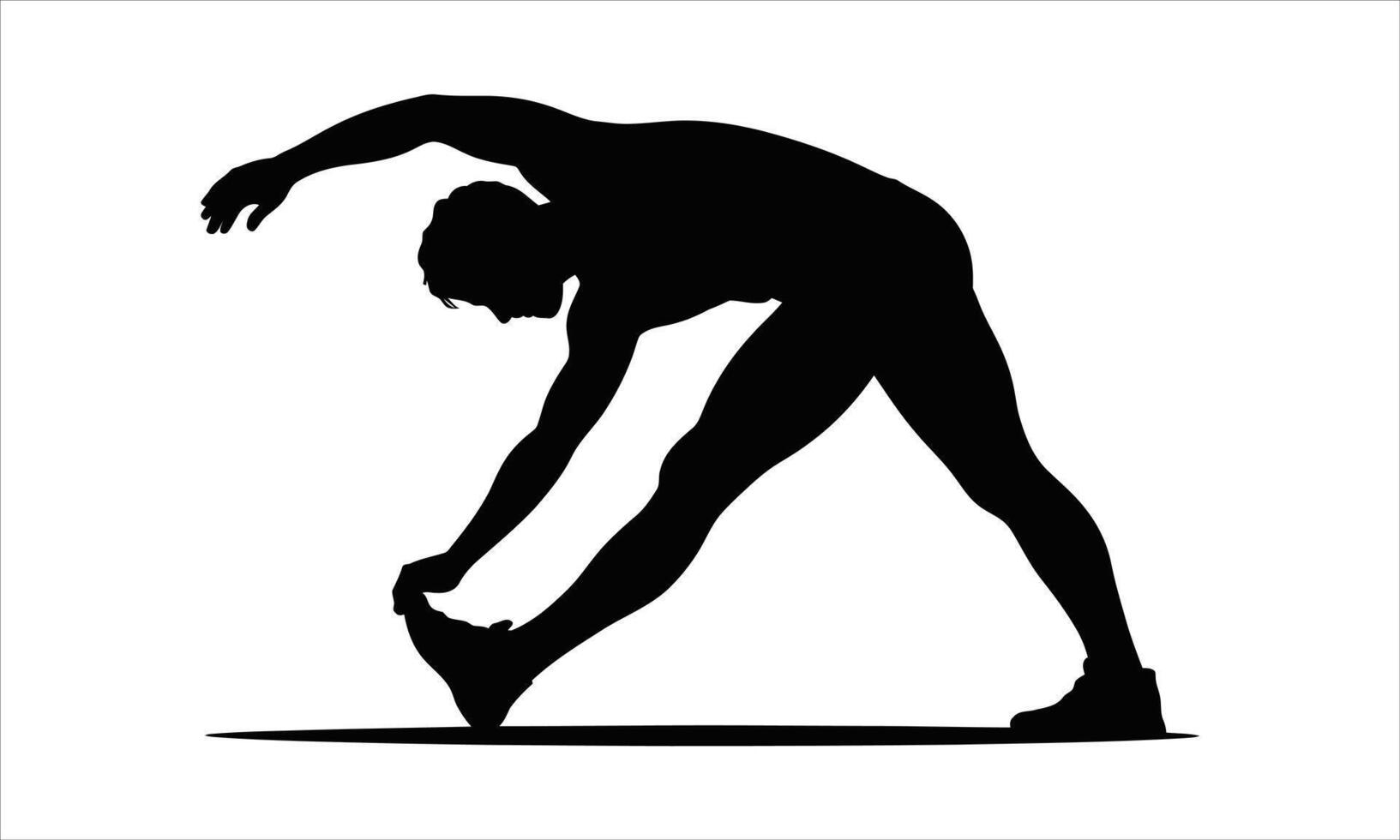 Man stretching silhouette fitness exercise vector