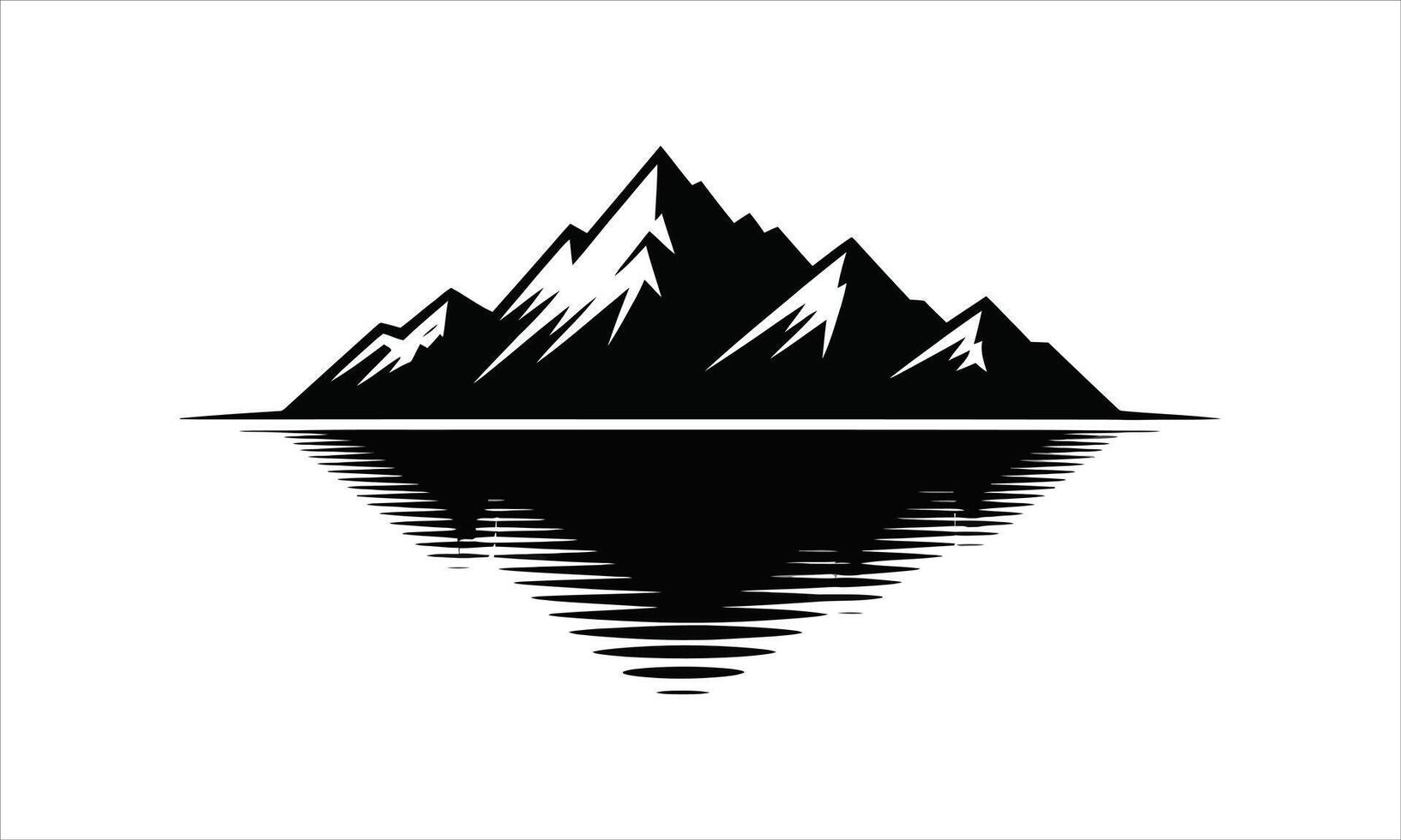 Majestic mountains reflected in still water vector