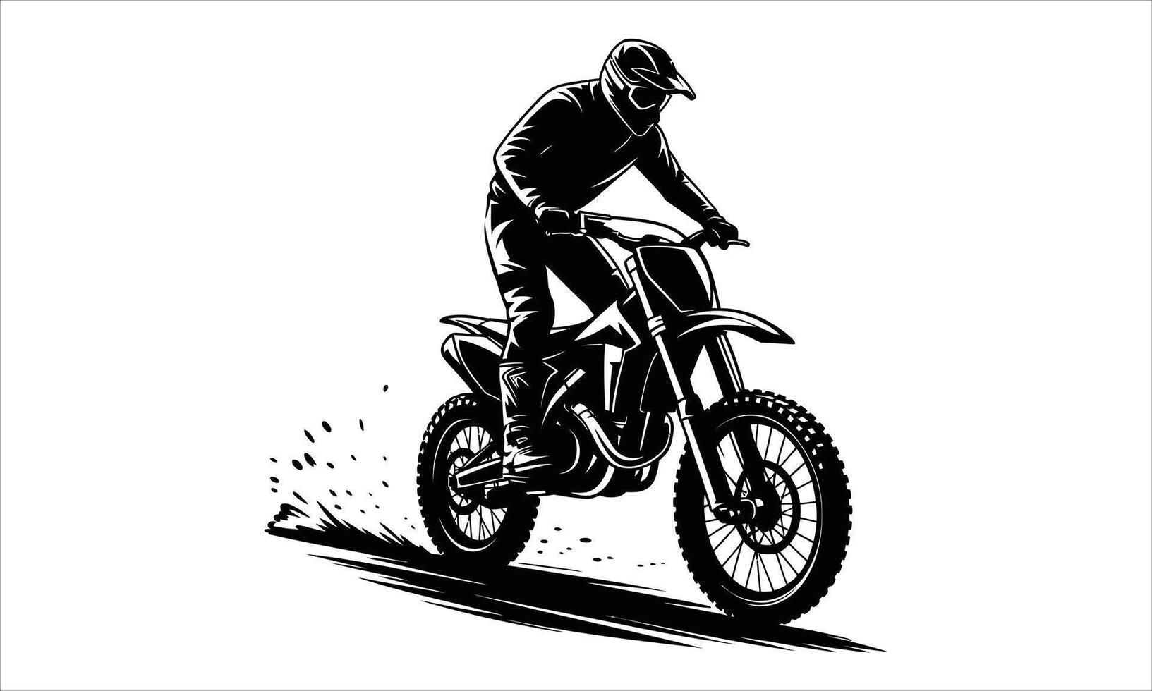 Motocross rider silhouette action extreme sports vector