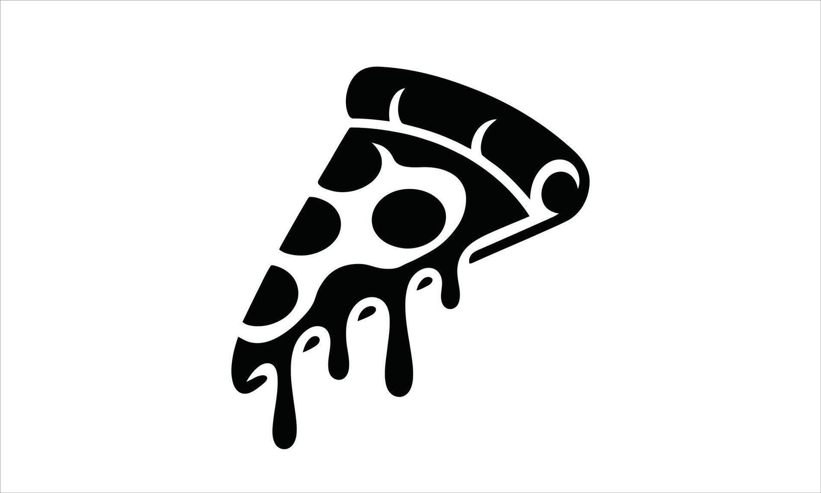 Delicious melted cheese pizza slice graphic vector