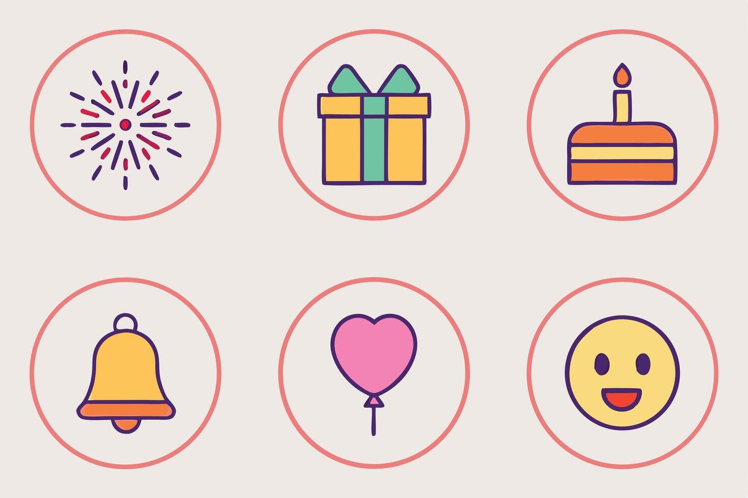 a set of icons for a birthday celebration vector