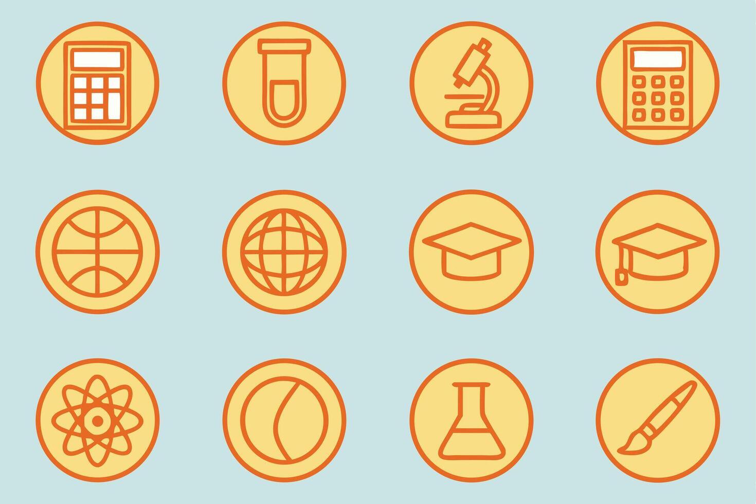 various icons of school and science vector