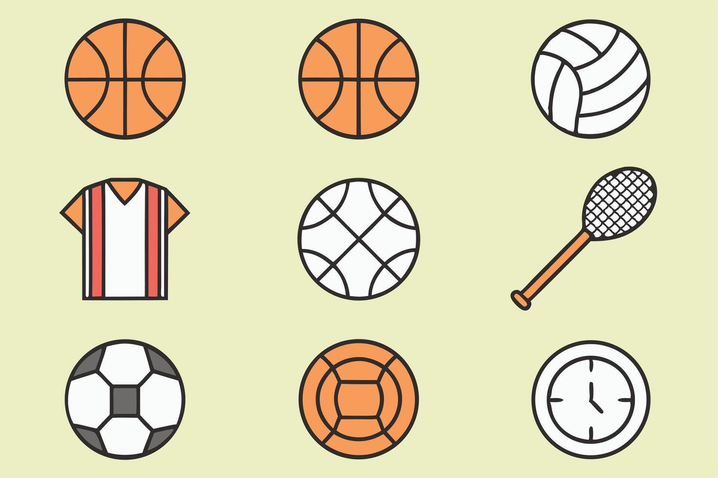 Twelve high quality sports icons set featuring football and basketball graphics vector