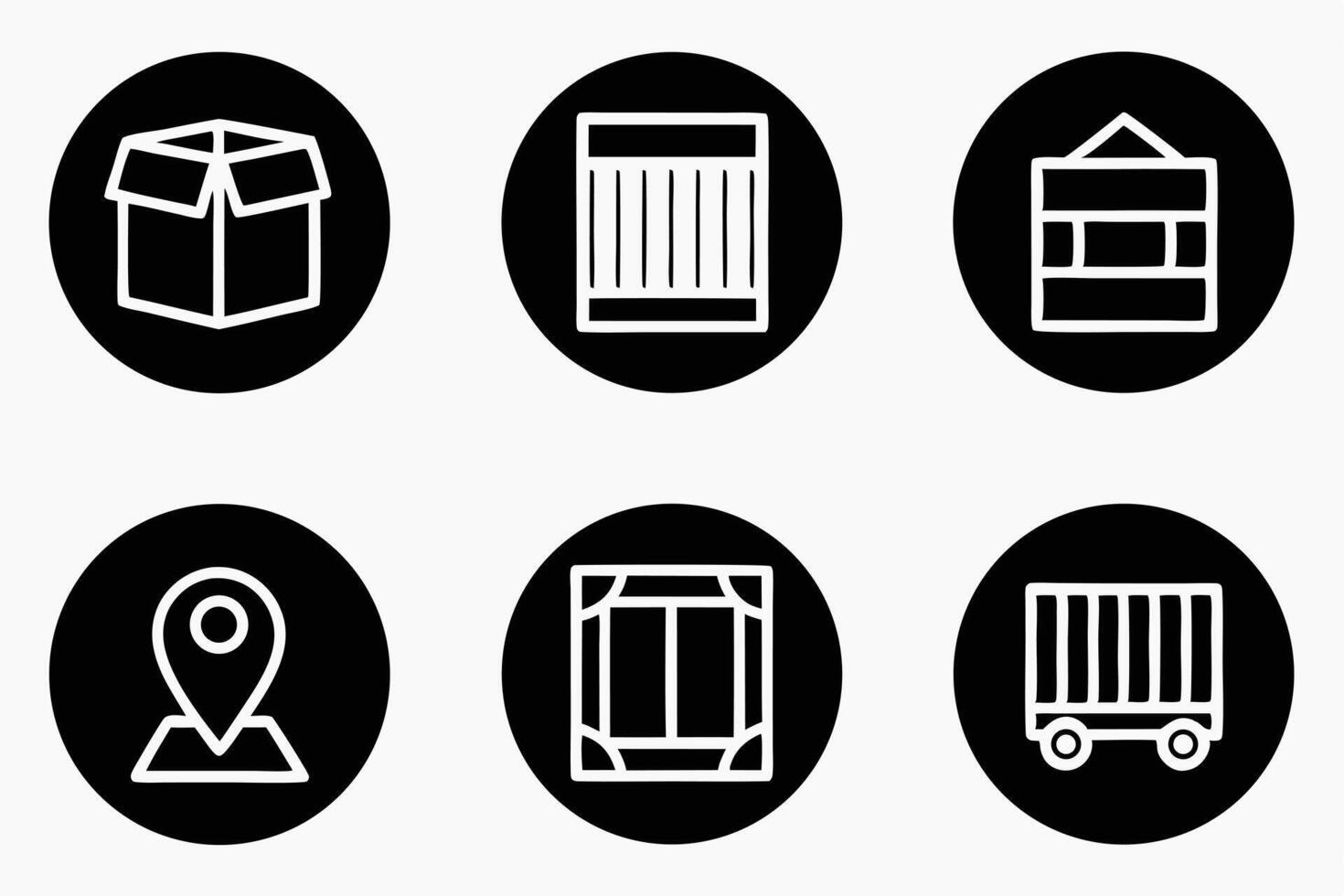 a set of black and white icons depicting various types of items vector