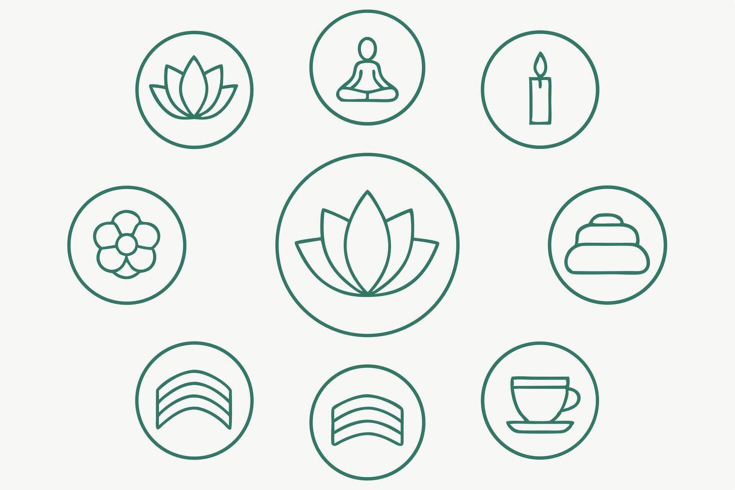A set of icons for the spa industry vector