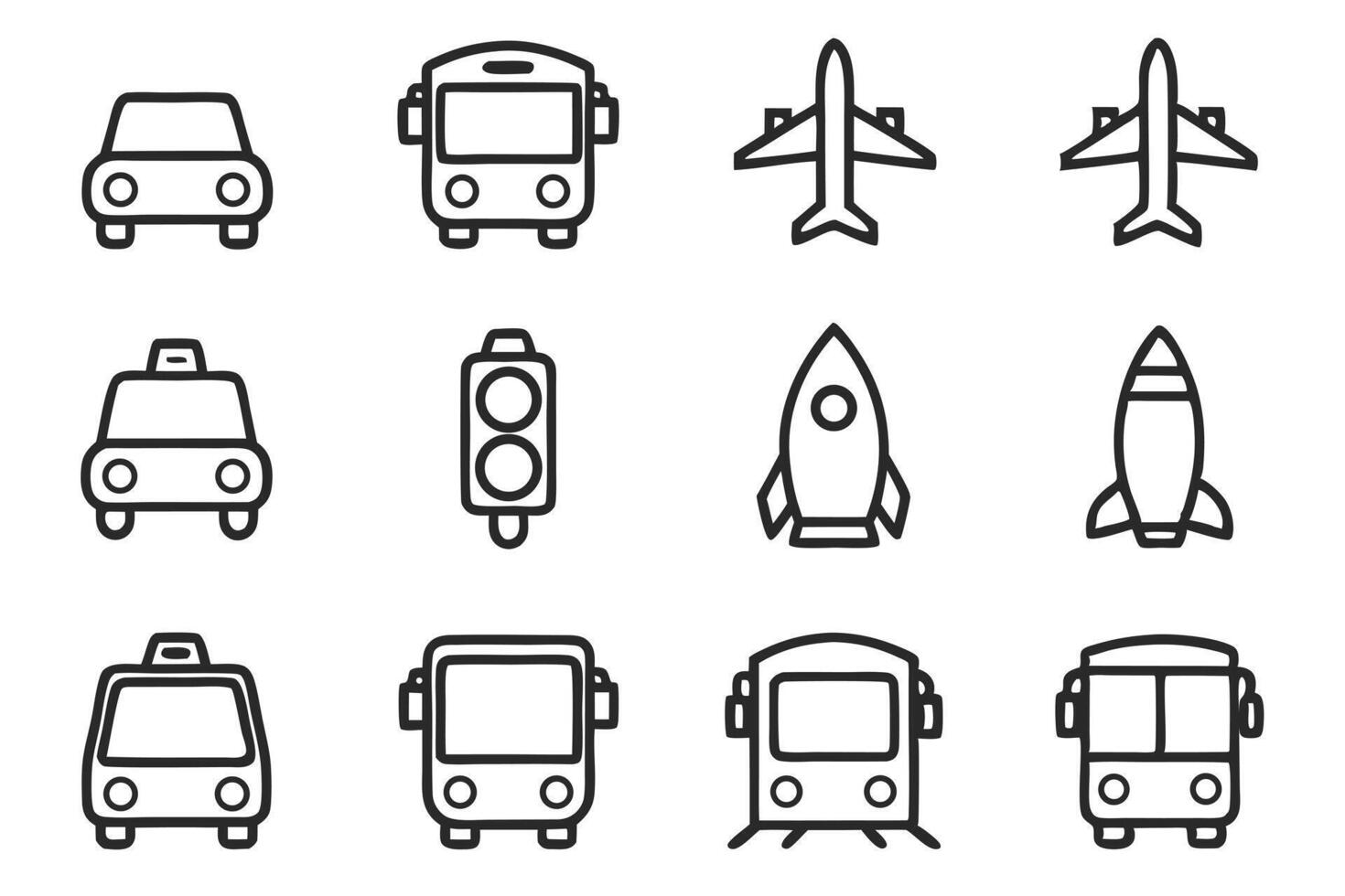 Twelve flat design transportation icons set for web and mobile applications vector