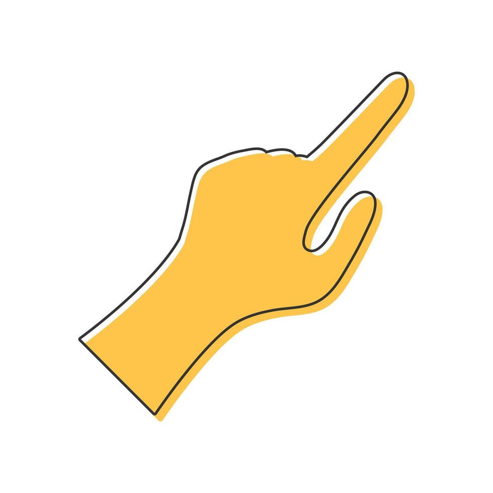 Line icon of a human hand with index finger pointing at something vector