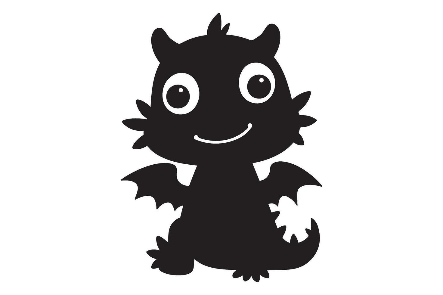 Cartoon Dragon Silhouette for Fairytale and Fantasy Projects vector