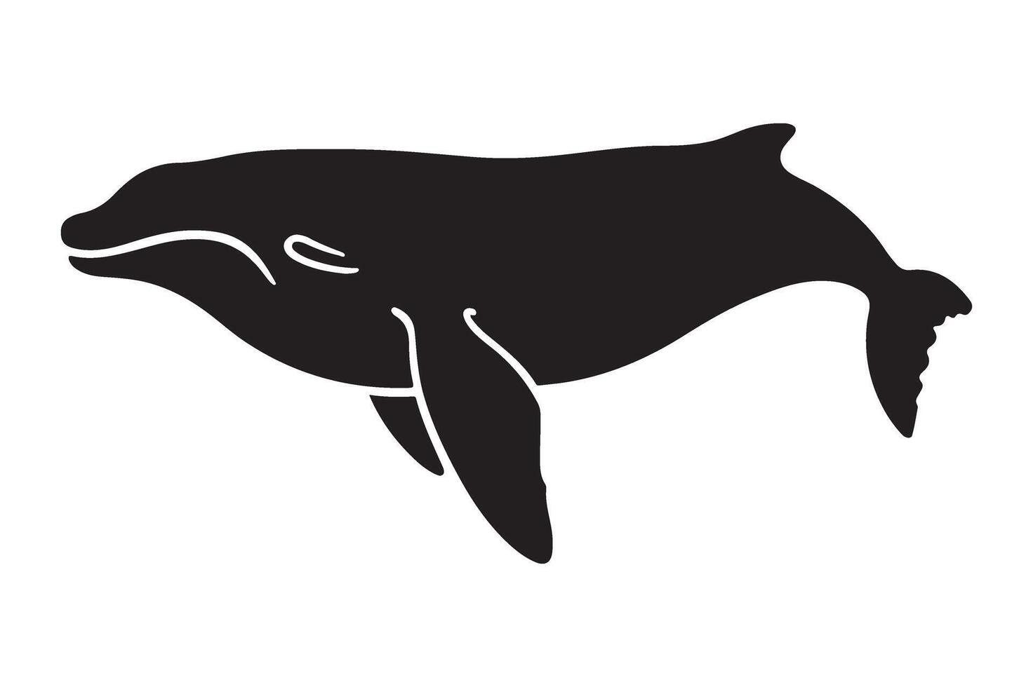 Minimal Whale Silhouette Illustration Isolated on White Background vector