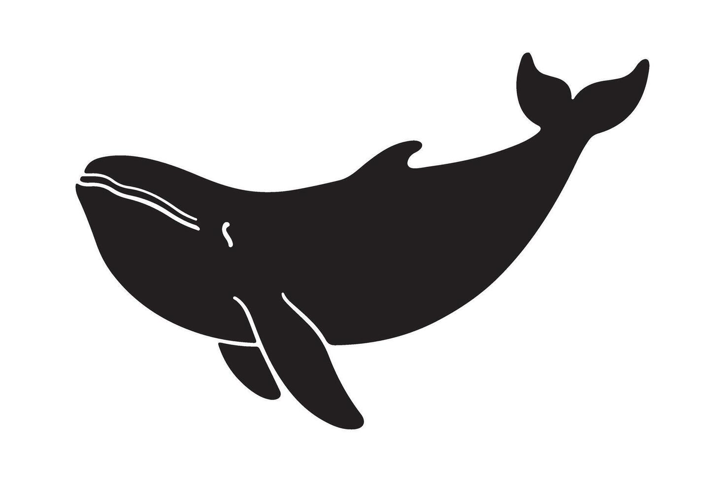 Bold Whale Silhouette Artwork for Nautical and Wildlife Themes vector