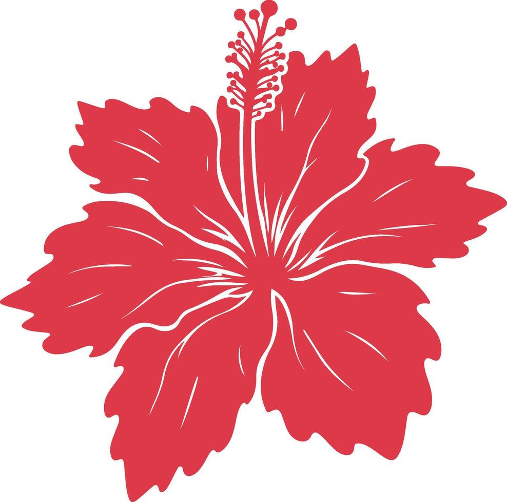 Black Hibiscus Silhouette Design for Botanical Artwork vector
