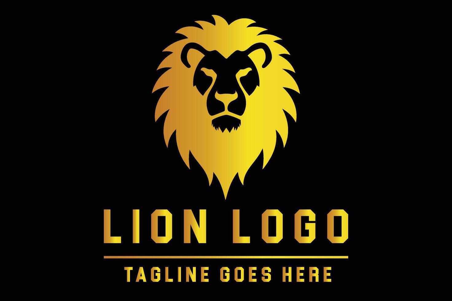 Fierce Lion Head Silhouette in Minimal Style for Logos vector