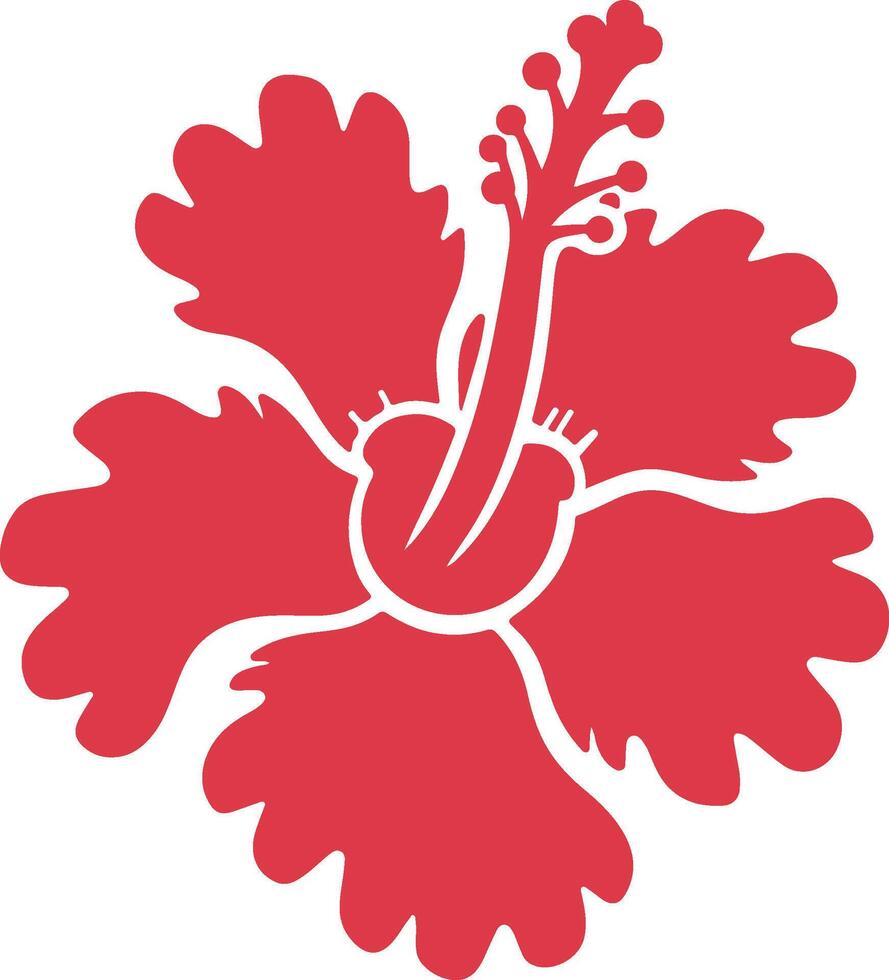 Hibiscus Flower Silhouette Illustration for Floral Designs vector