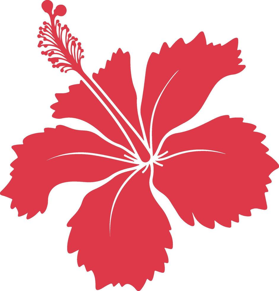 Detailed Hibiscus Petal Silhouette Art for Print and Digital Use vector