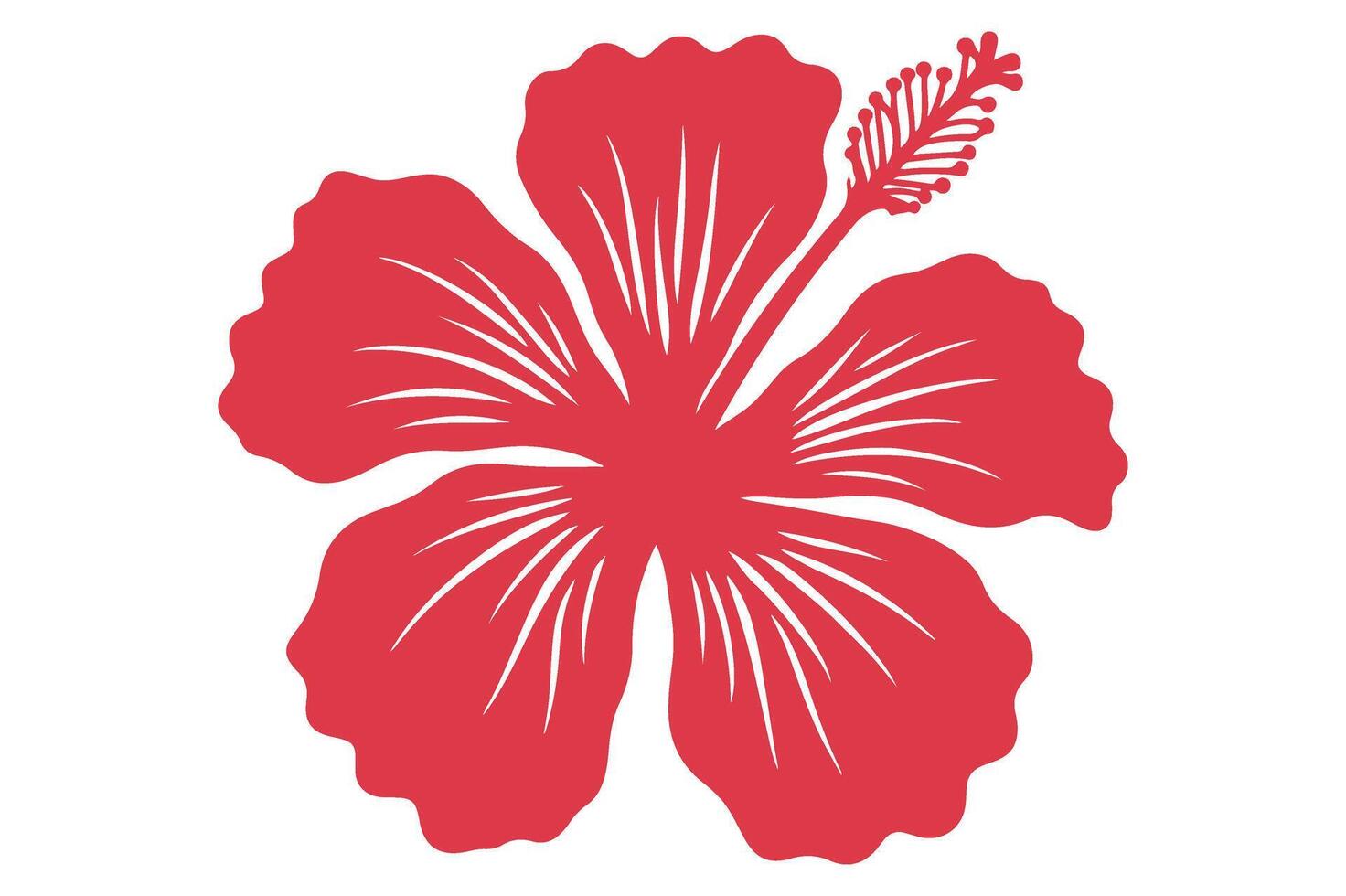 Simple Hibiscus Flower Silhouette for Decorative Projects vector
