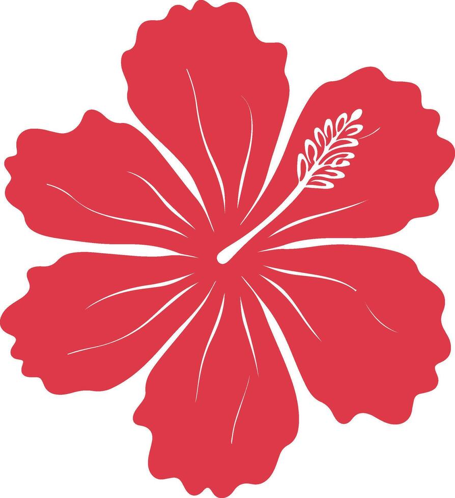Beautiful Hibiscus Silhouette Illustration for Pattern Design vector