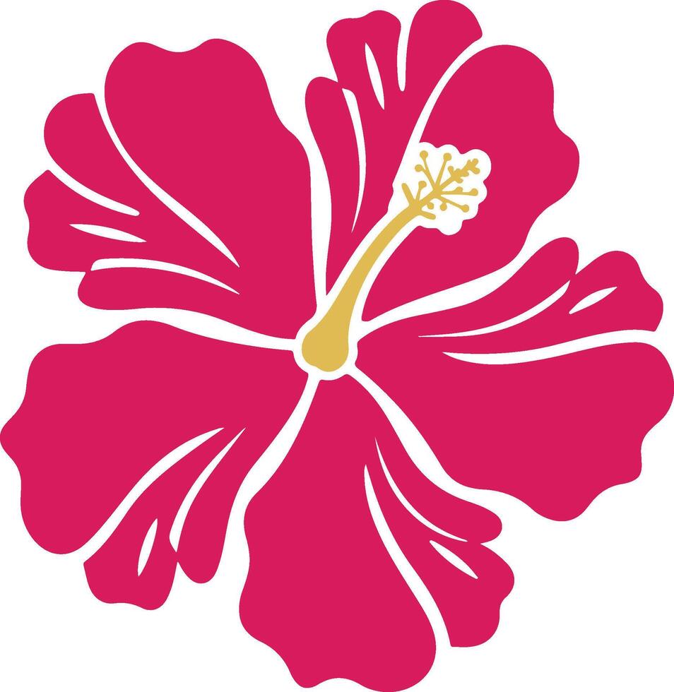 Hibiscus Flower Silhouette for Tropical and Summer Designs vector