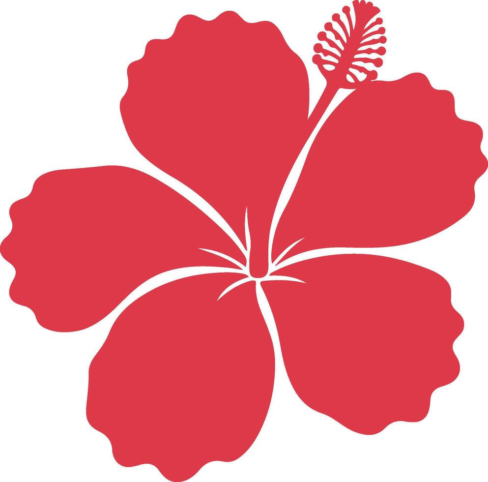 Tropical Hibiscus Flower Silhouette for Nature-Themed Graphics vector