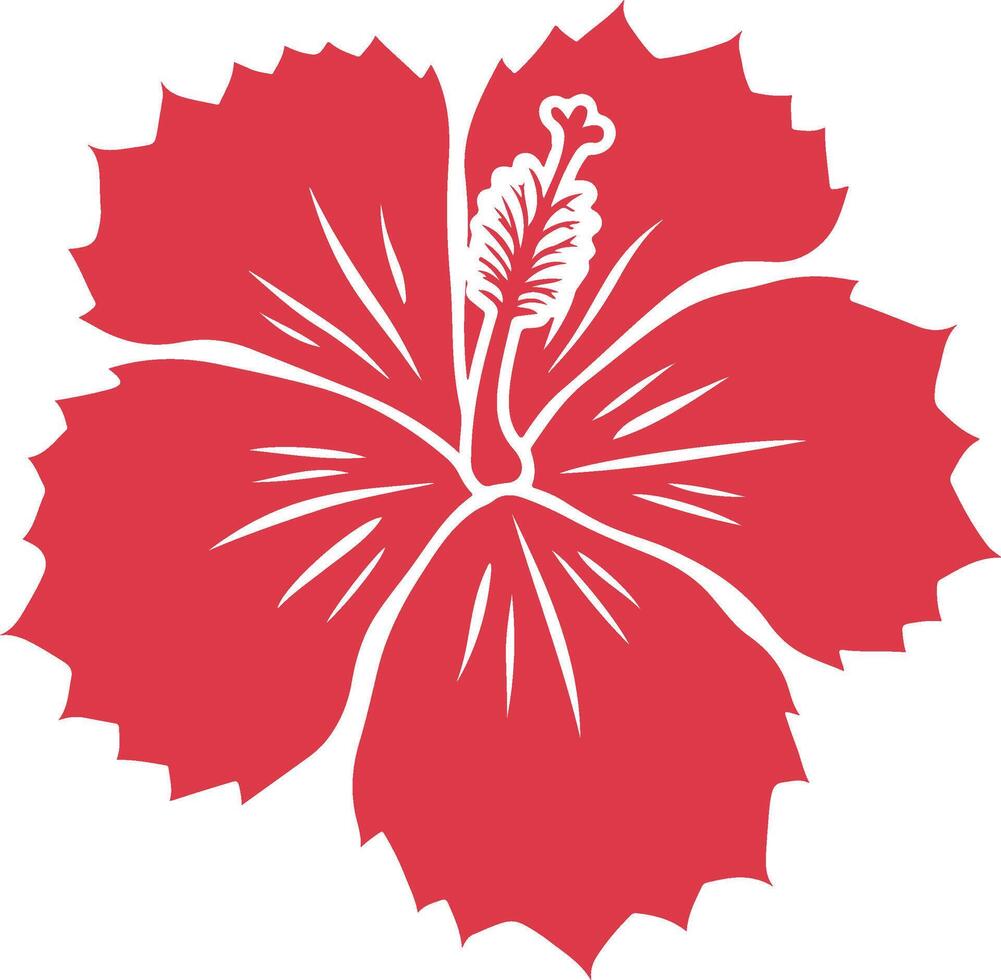 Stylish Hibiscus Floral Silhouette for Textile Design vector