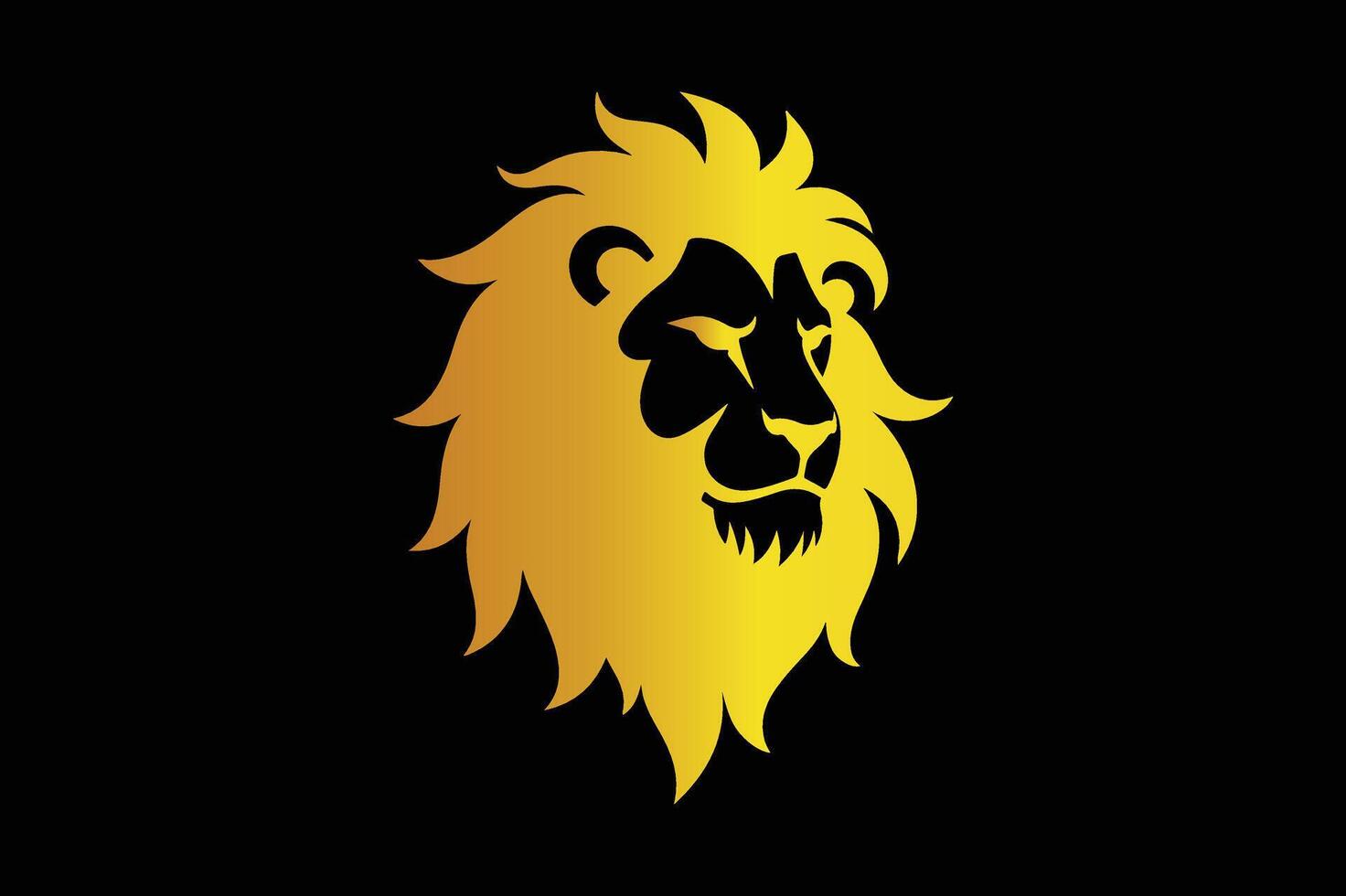 Flat Lion Head Silhouette Design for Powerful Logos vector