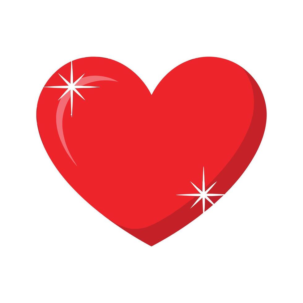 a red heart with stars on it vector