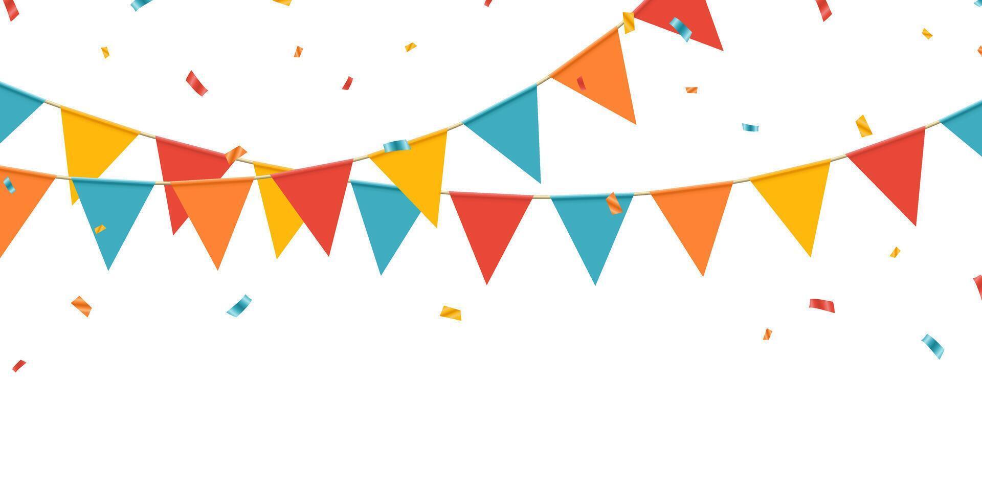 Colorful bunting on a white background vector